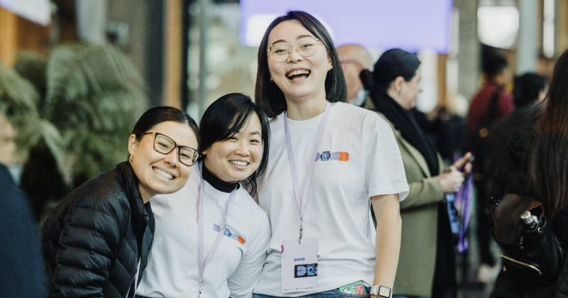 A photograph of three DO23 volunteers