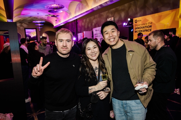 Grant Show, Mindy Nam, and Jeddi Kyne enjoying drinks at The Outlook 2025 afterparty at Sofitel’s Sofi’s Lounge.