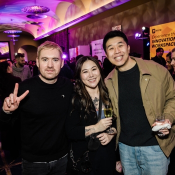 Grant Show, Mindy Nam, and Jeddi Kyne enjoying drinks at The Outlook 2025 afterparty at Sofitel’s Sofi’s Lounge.